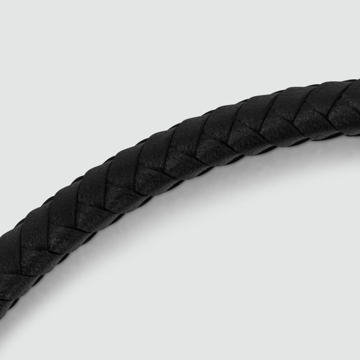 Mirel - Genuine Black Leather Bracelet with Sterling Silver 7mm
