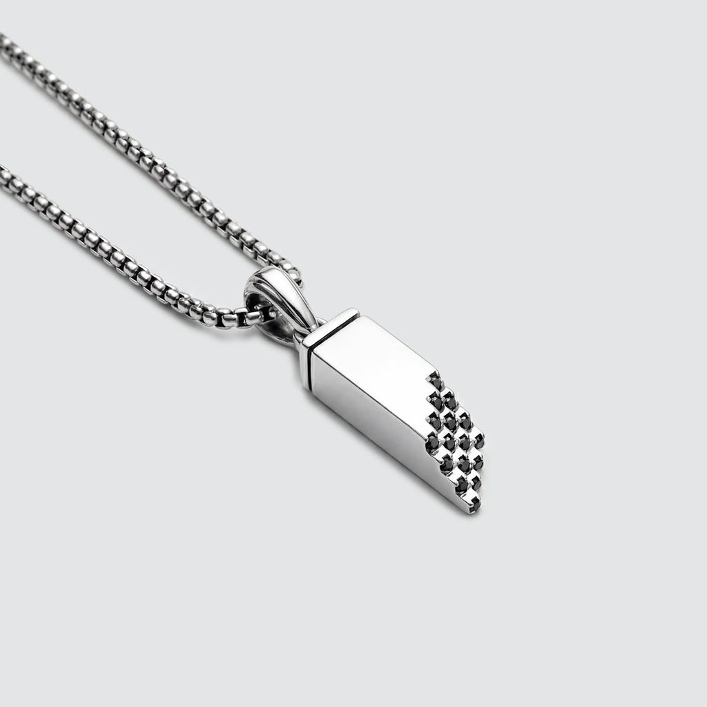 Muqarnas – Black Diamonds Silver Pendant