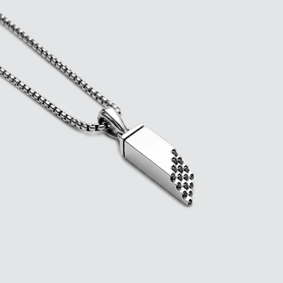 Muqarnas – Black Diamonds Silver Pendant