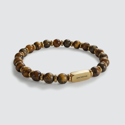 Zain - Tiger Eye Gold Beaded Bracelet 6mm
