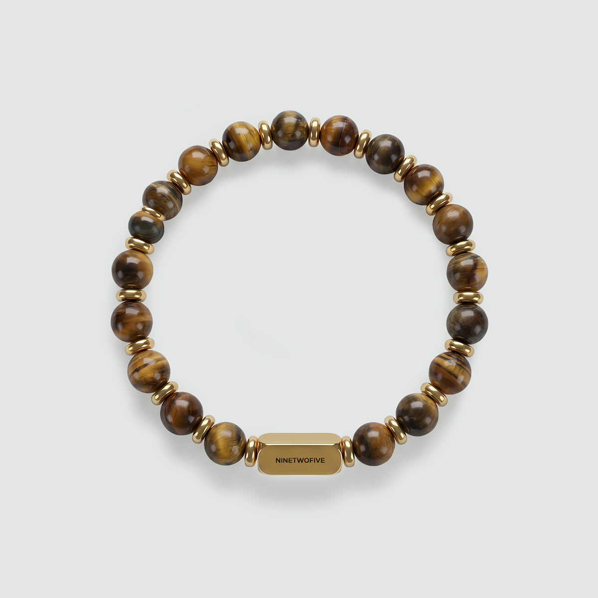 Zain - Tiger Eye Gold Beaded Bracelet 6mm