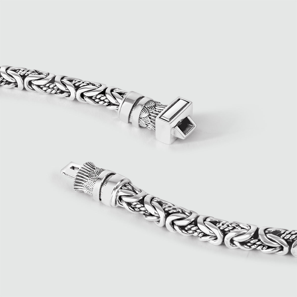 Murtaza - Egyptian Lotus Silver Byzantine Bracelet 7mm