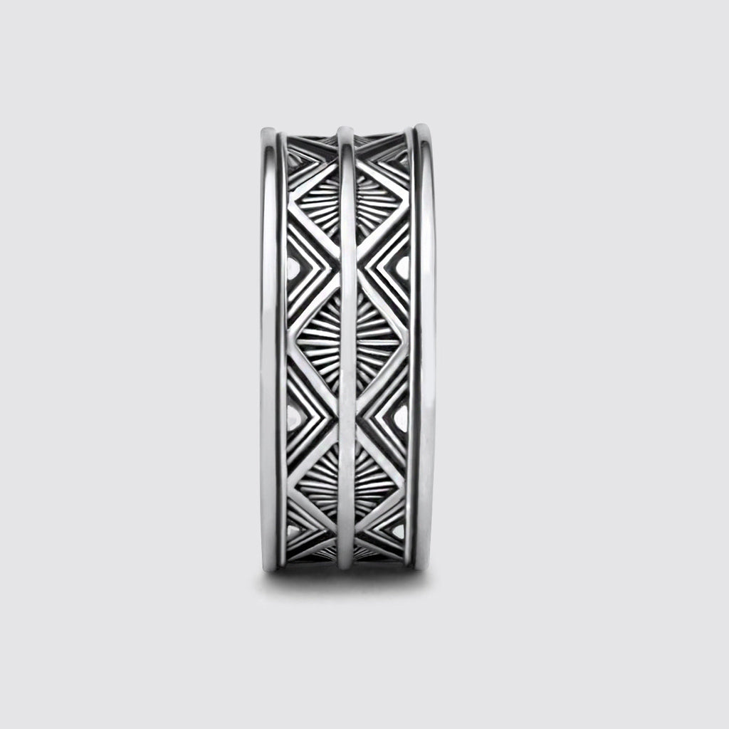 Basel - Oxidised Sterling Silver Ring 10mm