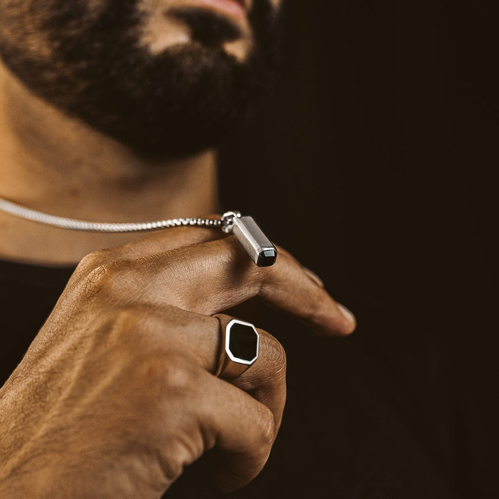 Jalil - Sterling Silver Black Onyx Pendant