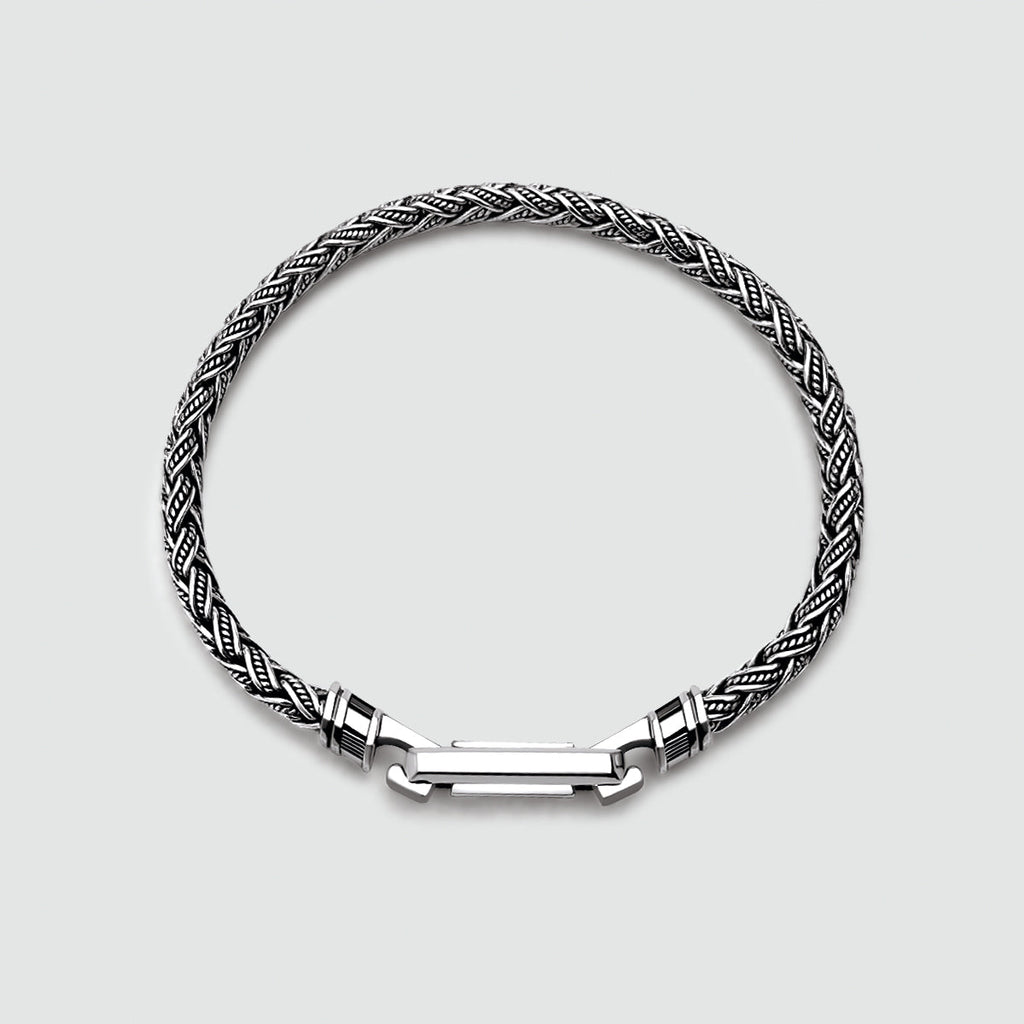 Rasim - Silver Braided Hexagon Bracelet 6mm