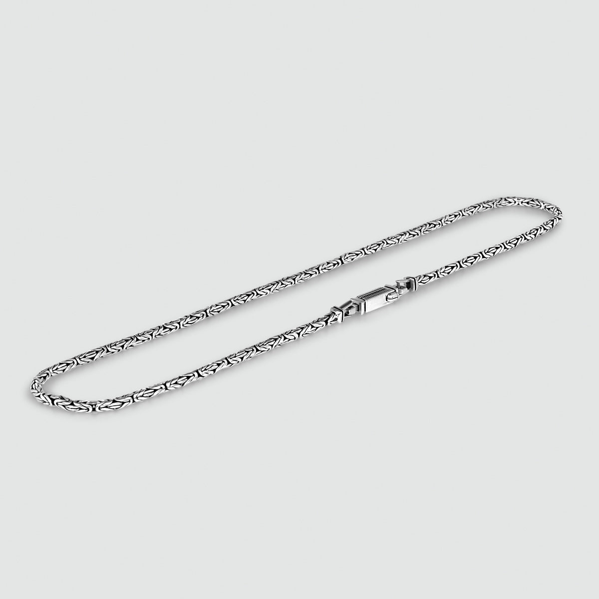Ramsi - Cavetto Sterling Silver Byzantine Chain Necklace 3.5 mm