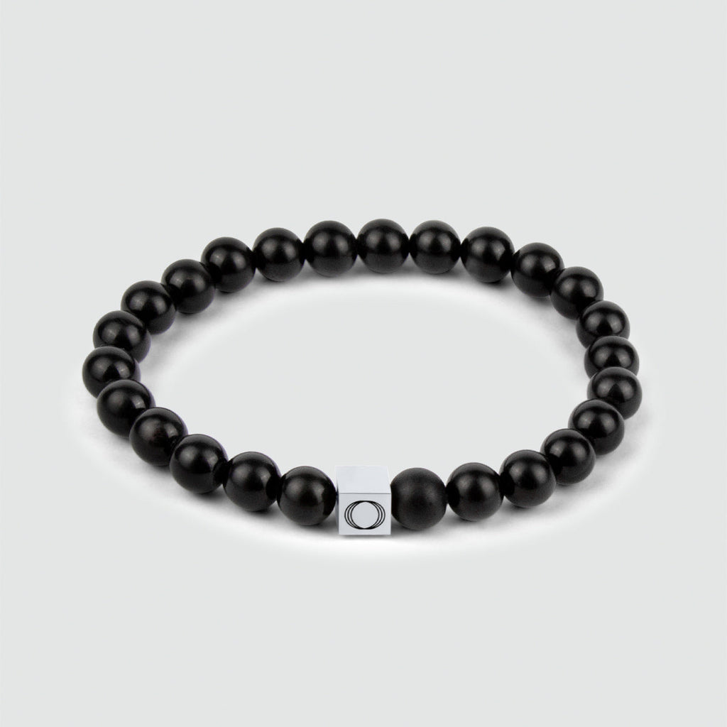 Aswad - Matt Black Beaded Bracelet 6mm