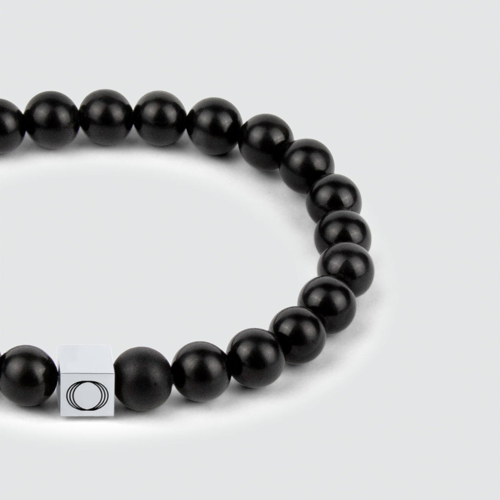 Aswad - Matt Black Beaded Bracelet 6mm