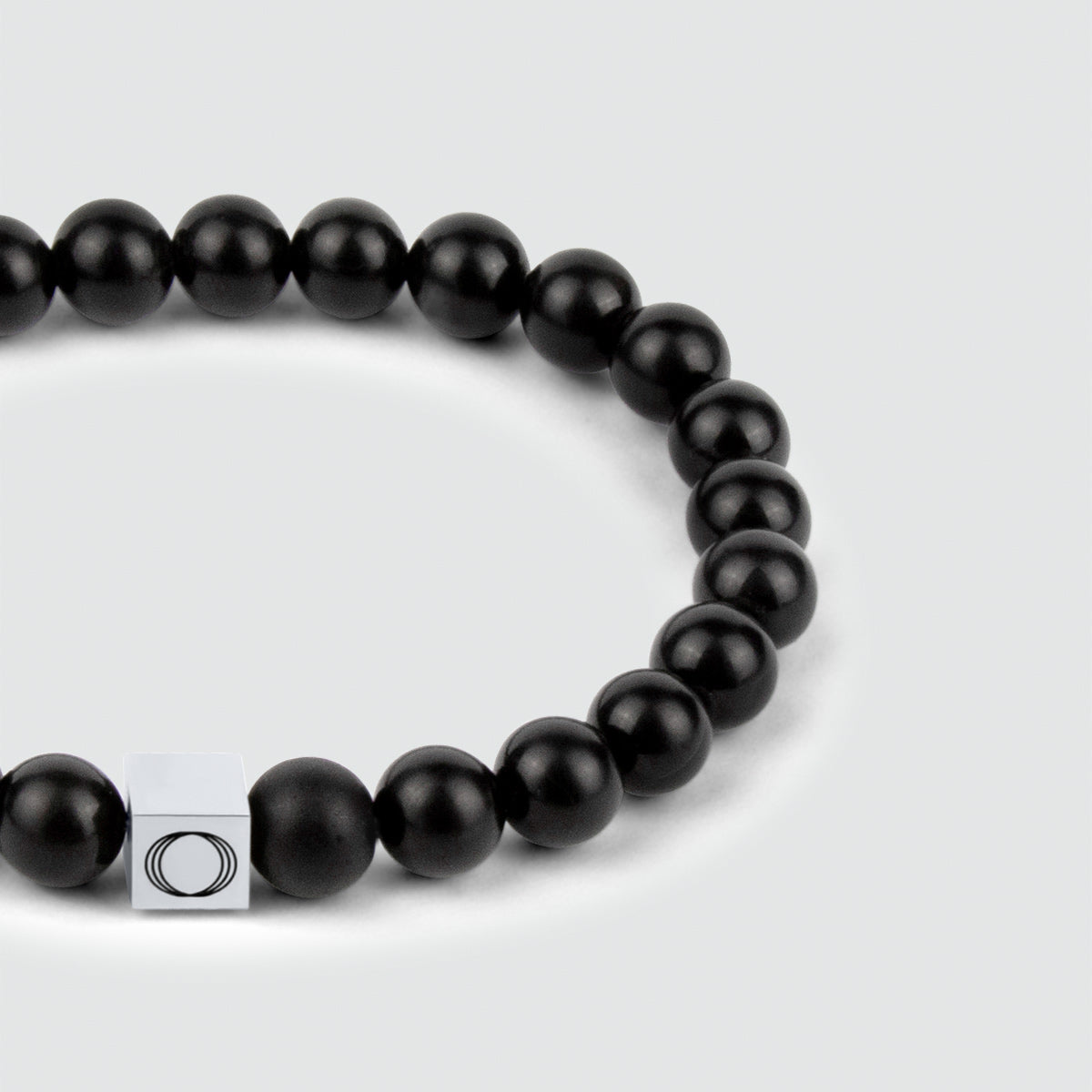 Aswad - Matt Black Beaded Bracelet 6mm