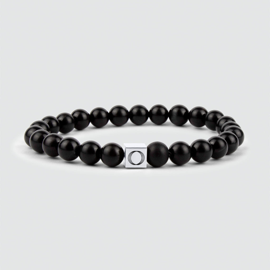 Aswad - Matt Black Beaded Bracelet 8mm