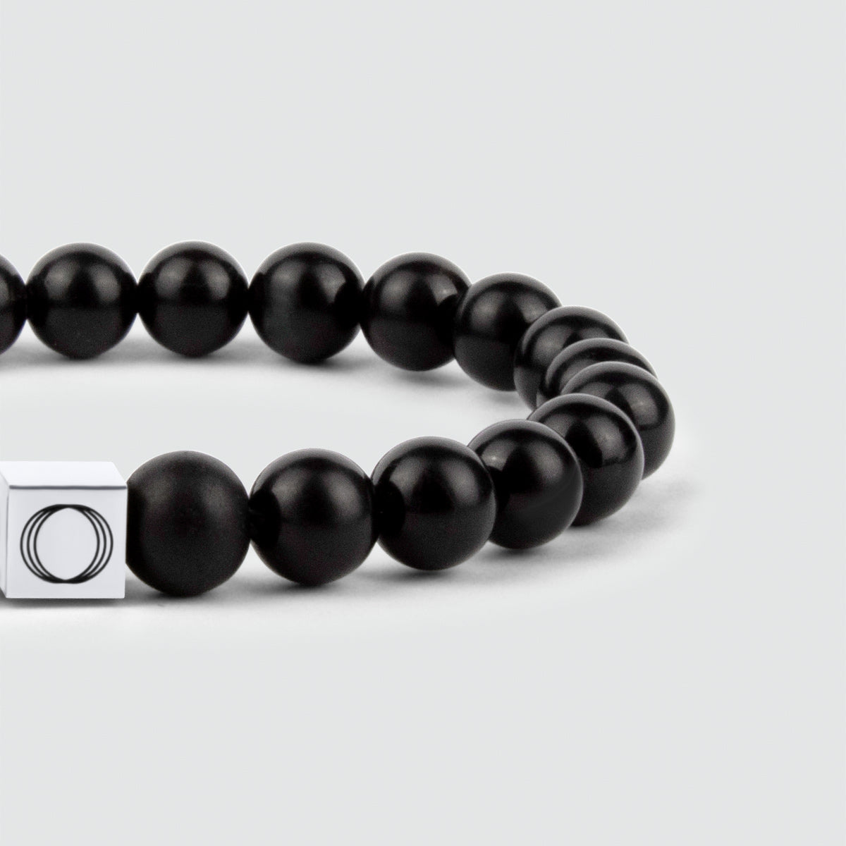 Aswad - Matt Black Beaded Bracelet 8mm