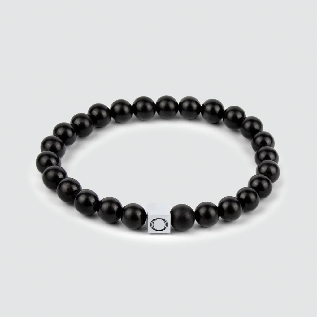 Aswad - Matt Black Beaded Bracelet 8mm