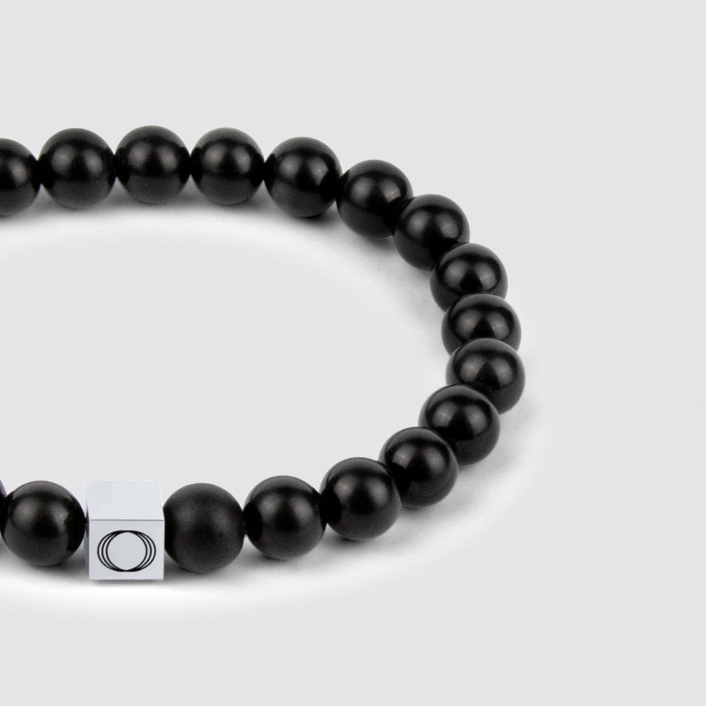 Aswad - Matt Black Beaded Bracelet 8mm