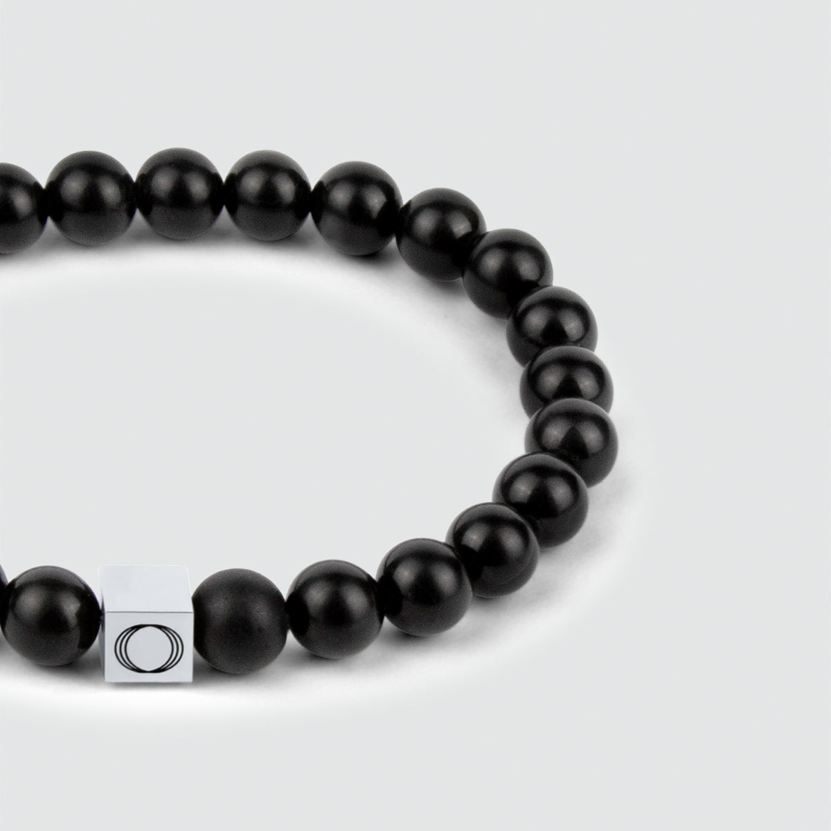Aswad - Matt Black Beaded Bracelet 8mm