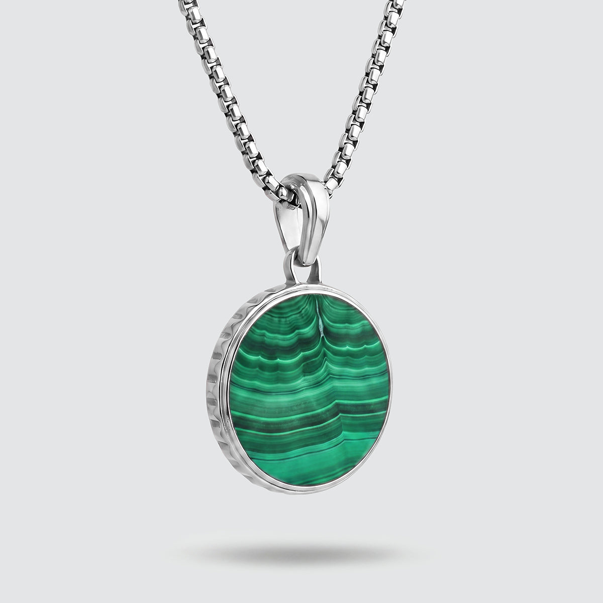 Safar - Sterling Silver Malachite Compass Pendant
