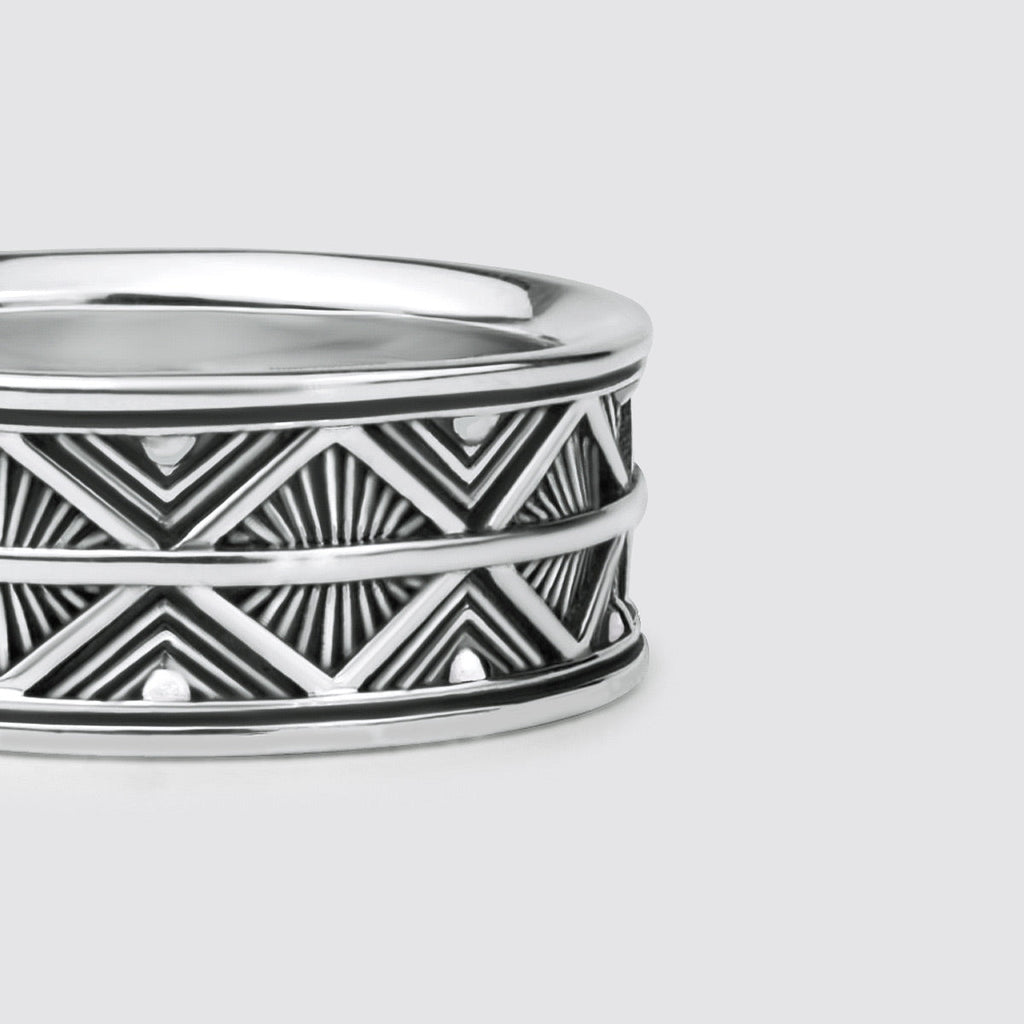 Basel - Oxidised Sterling Silver Ring 10mm