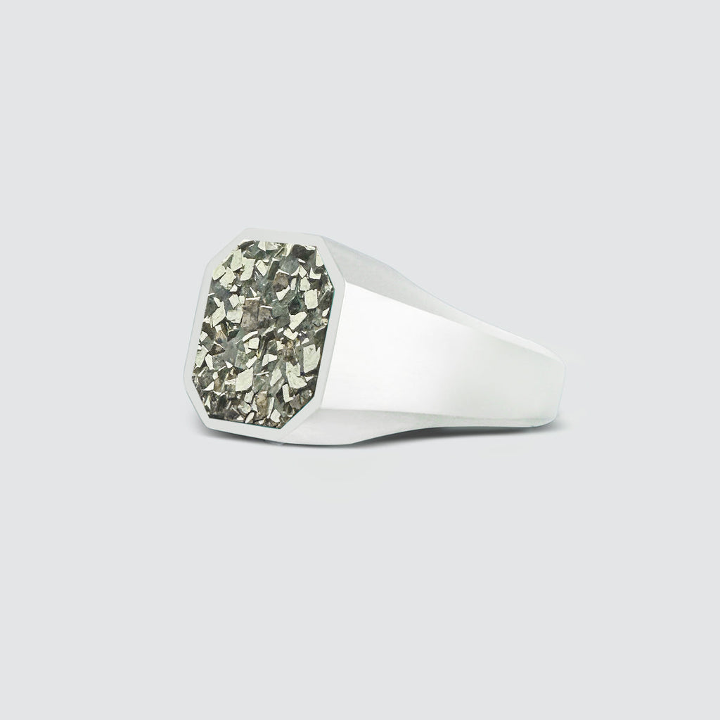 Mounim - Pyrite Druzy Signet Ring 13mm