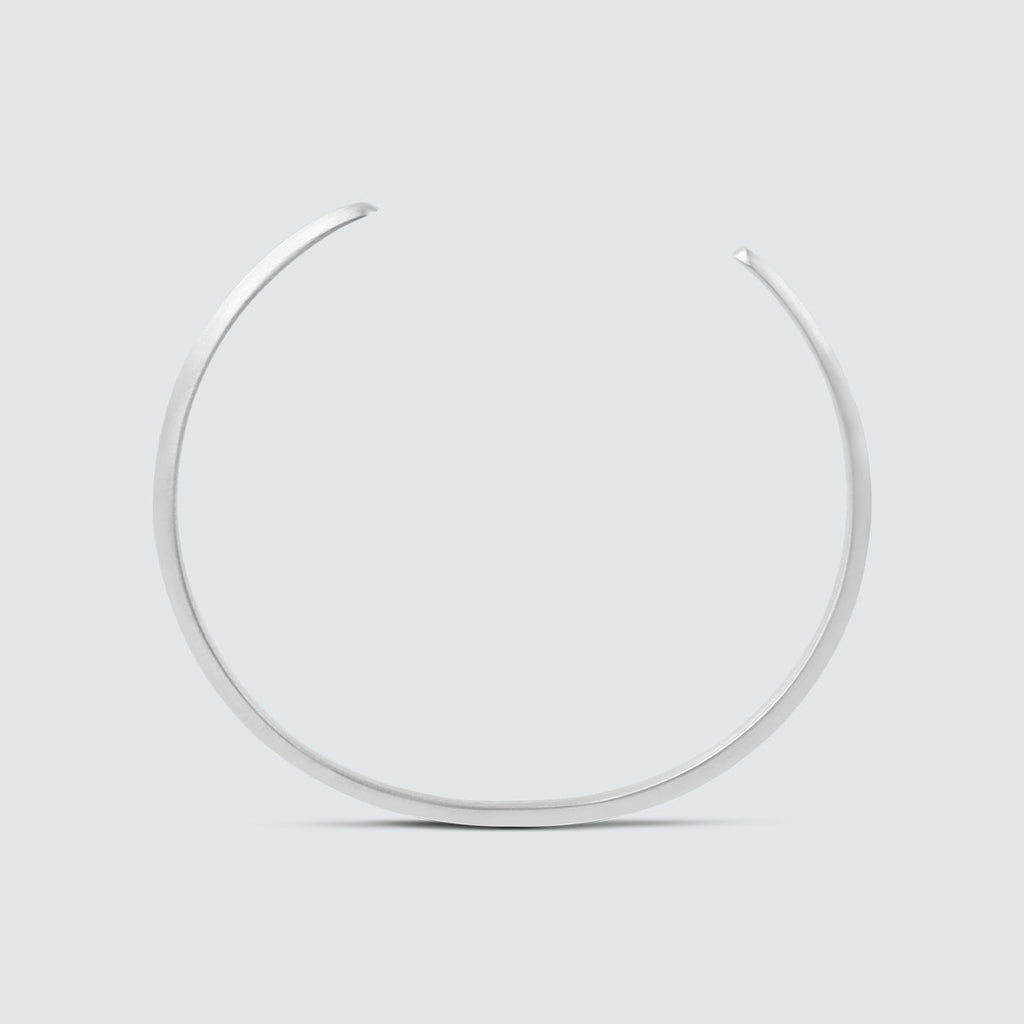 Noor - Brushed Silver Bangle Bracelet 5mm