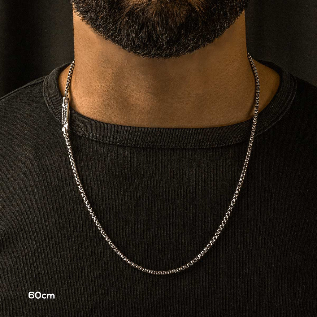Kamal - Sterling Silver Venetian Box Chain Necklace 3mm