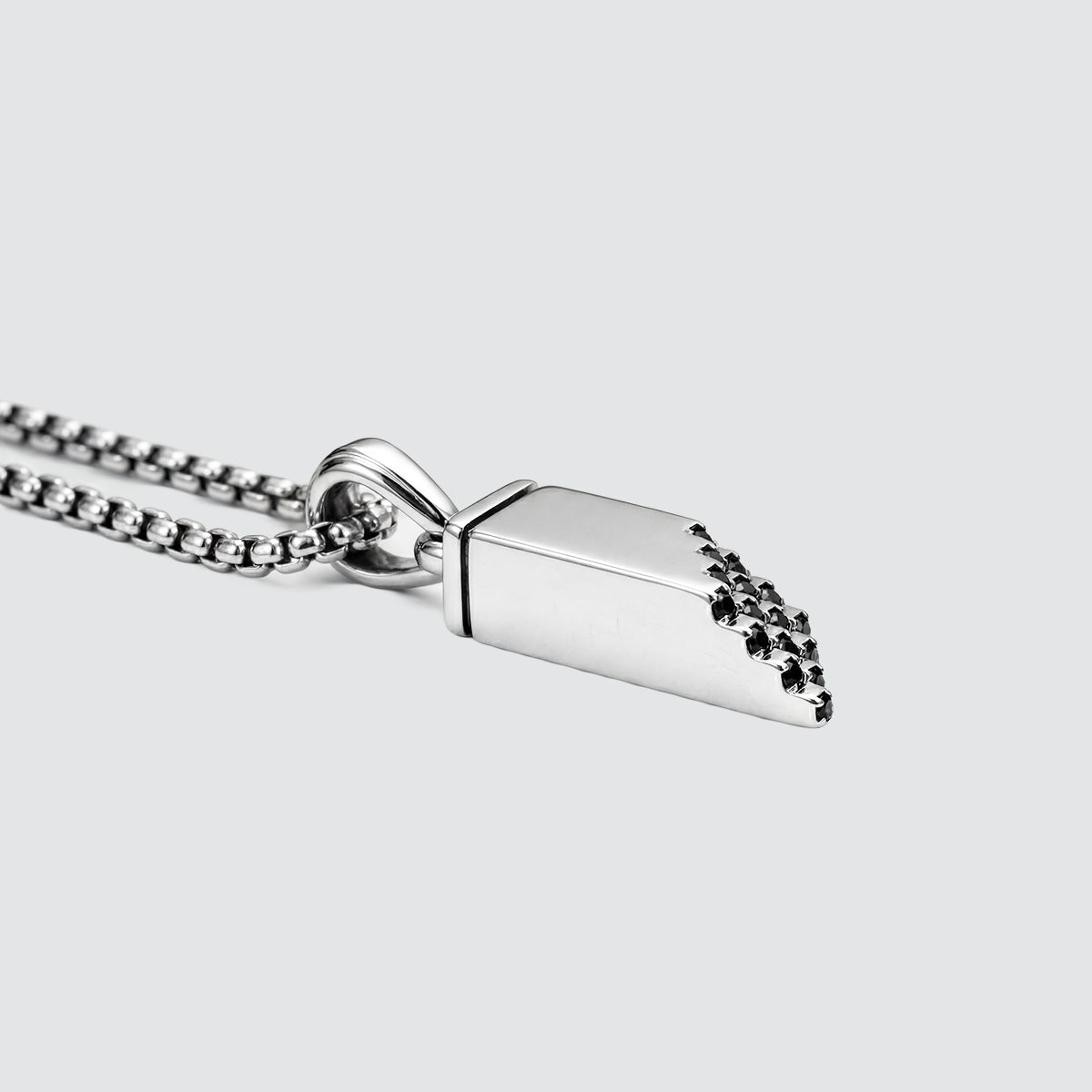Muqarnas – Black Diamonds Silver Pendant