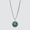 Safar - Sterling Silver Malachite Compass Pendant