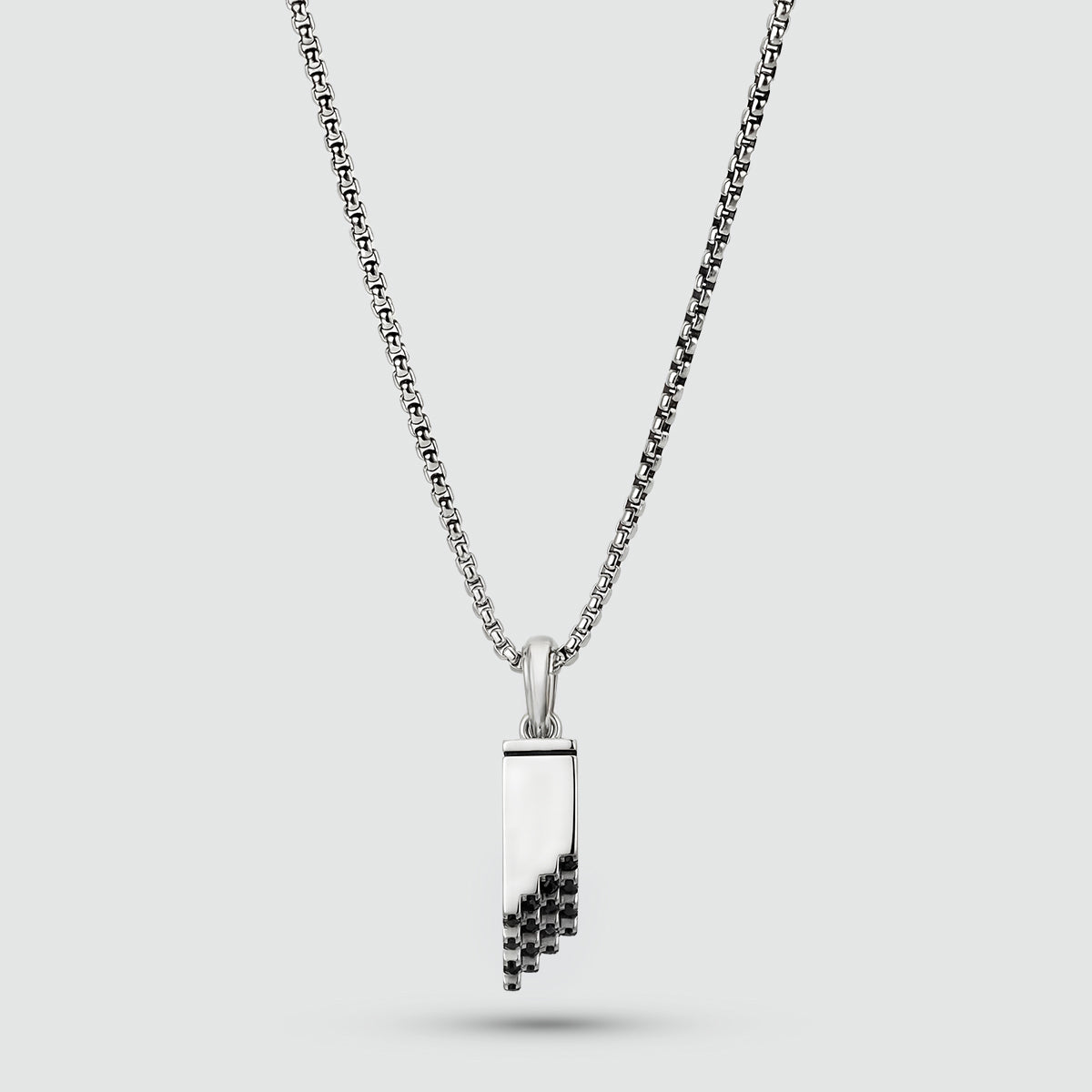 Muqarnas – Black Diamonds Silver Pendant