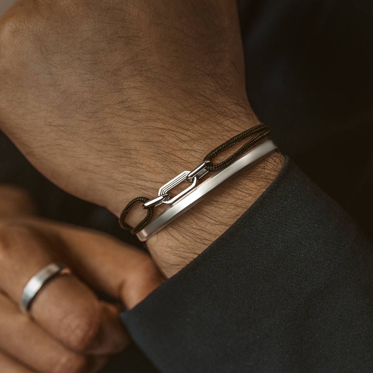 Aarif – Black Rope Chain Link Bracelet