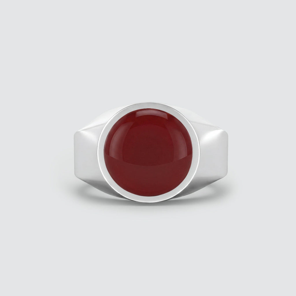 Qais – Carnelian Red Stone Signet Ring 13mm