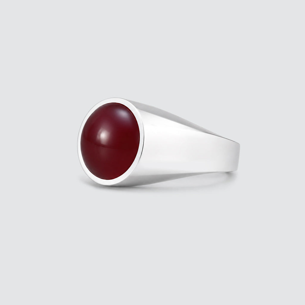 Qais – Carnelian Red Stone Signet Ring 13mm