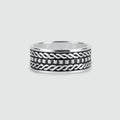 Fariq - Oxidised Sterling Silver Ring 10mm