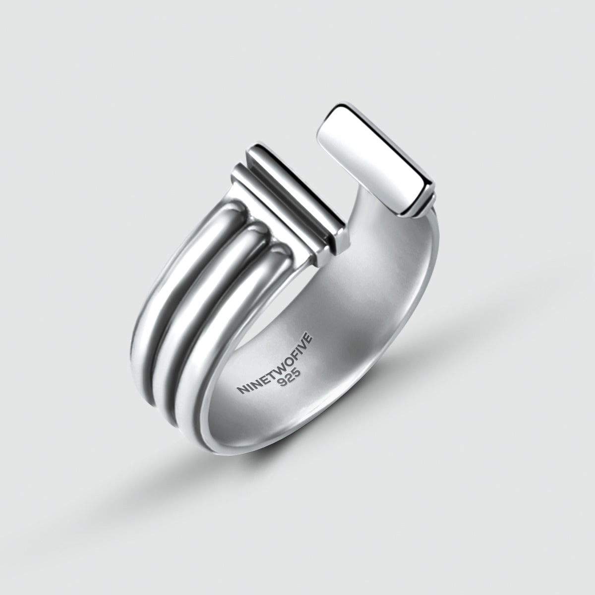 Mateen - Oxidised Sterling Silver Bangle Ring 10mm