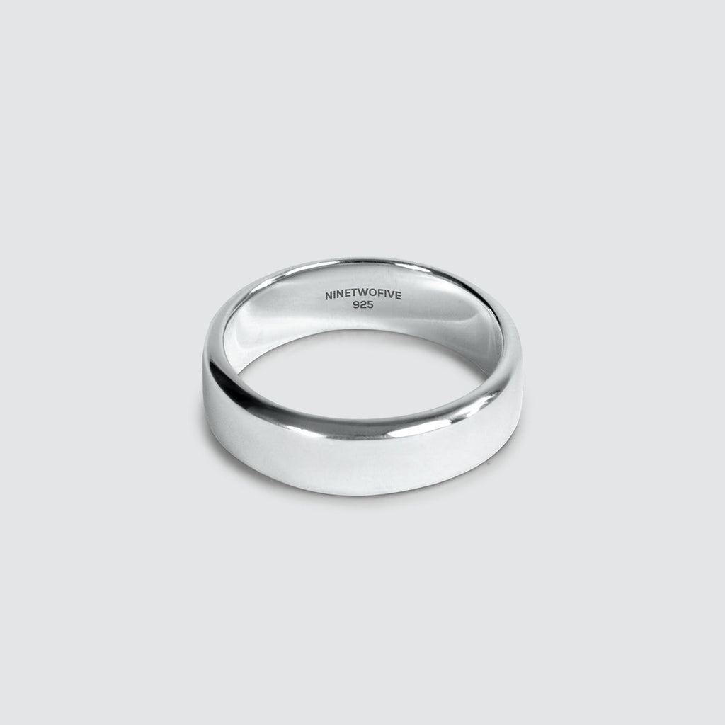 Malik - Plain Sterling Silver Ring 7mm