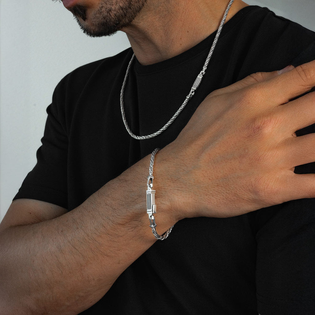Nadir - Twisted Sterling Silver Rope Chain Necklace 3mm