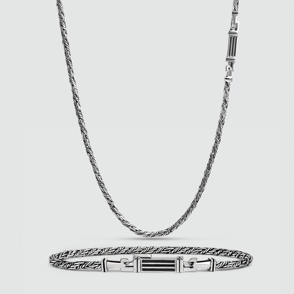 Nadir Twisted Rope Chain and Bracelet - set