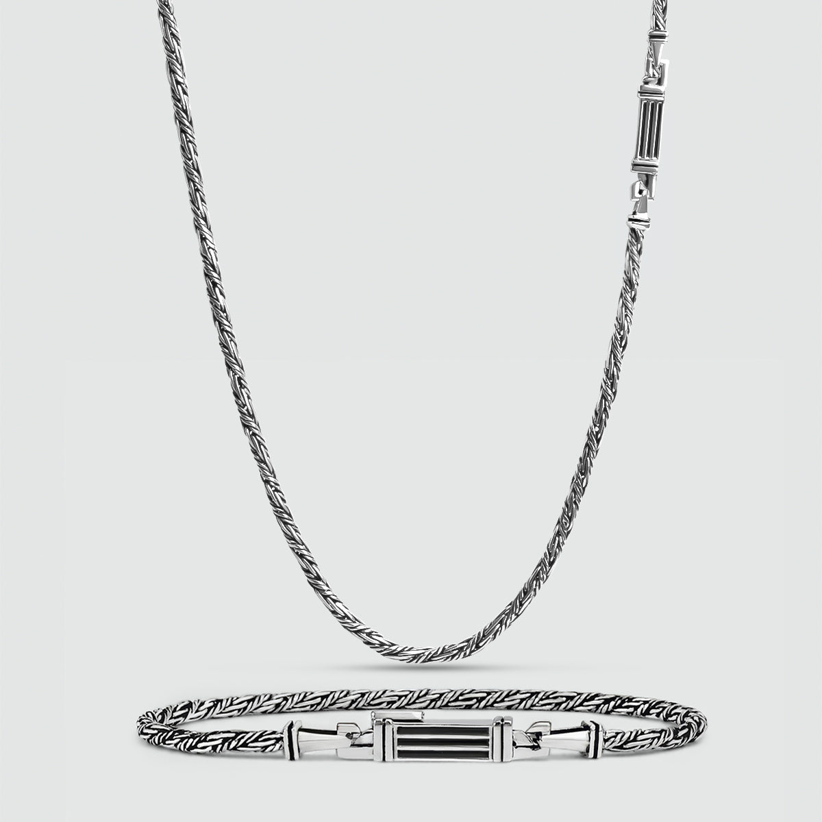 Nadir Twisted Rope Chain and Bracelet - set