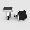 Nael – Black Onyx Silver Cufflinks 15mm