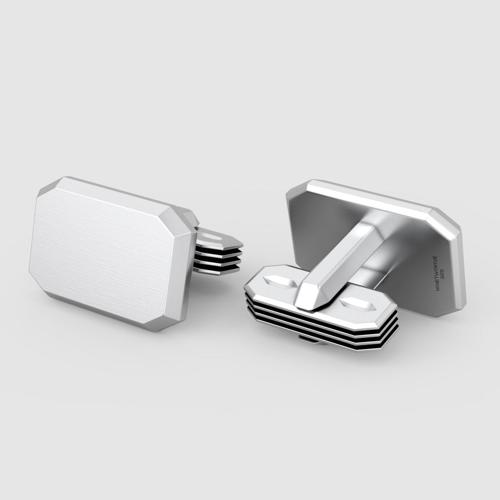 Nayel - Matt Finish Silver Cufflinks 12mm