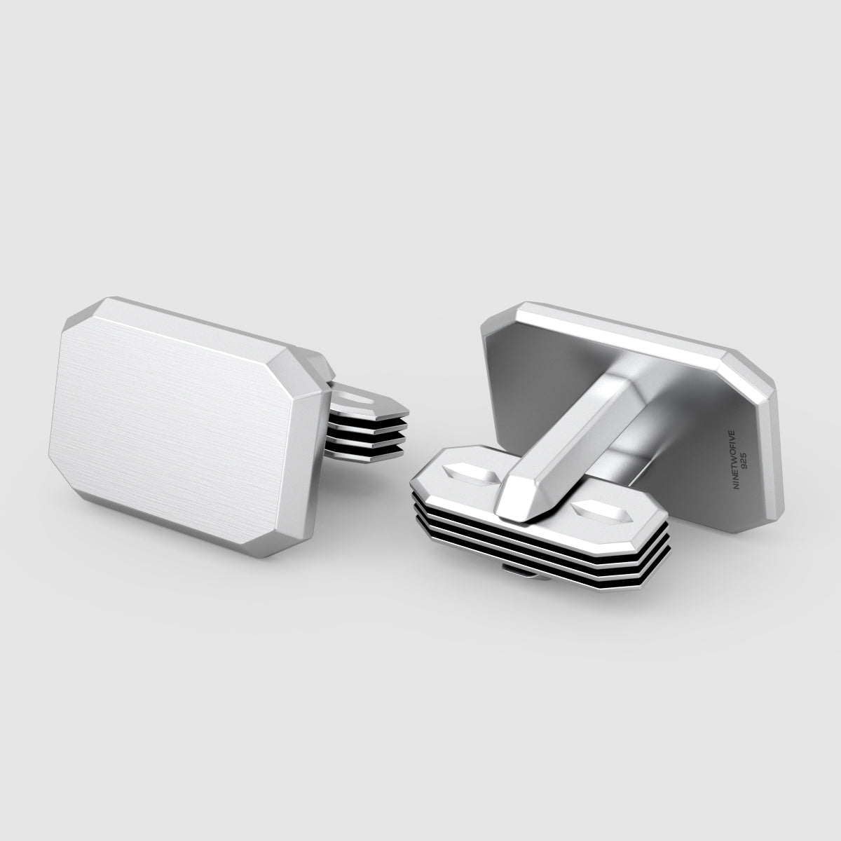 Nayel - Matt Finish Silver Cufflinks 12mm