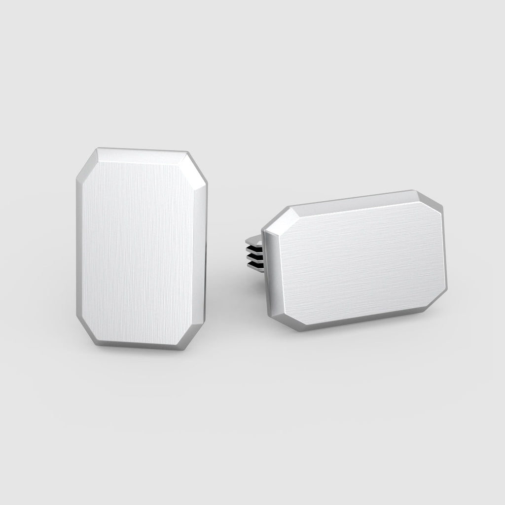 Nayel - Matt Finish Silver Cufflinks 12mm