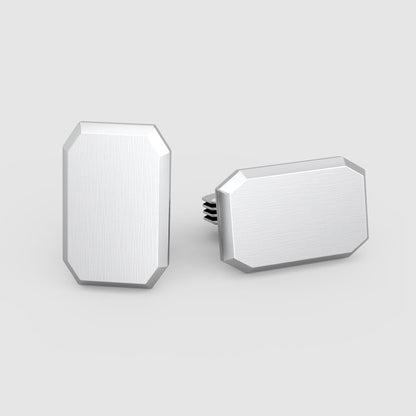 Nayel - Matt Finish Silver Cufflinks 12mm