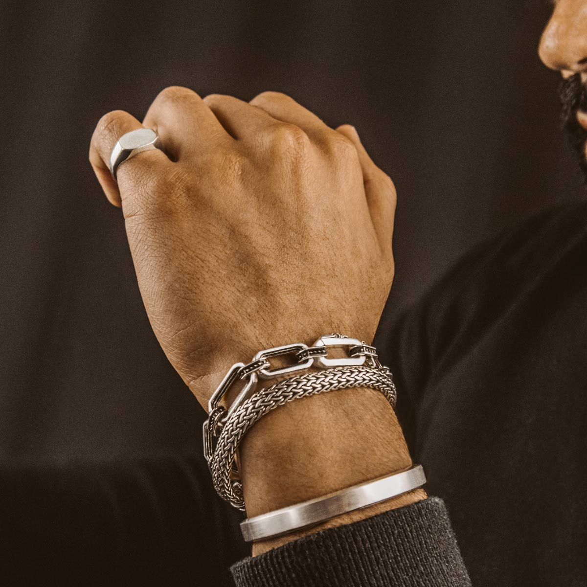 Aqwas - Sterling Silver Chain Link Bracelet 9.5mm