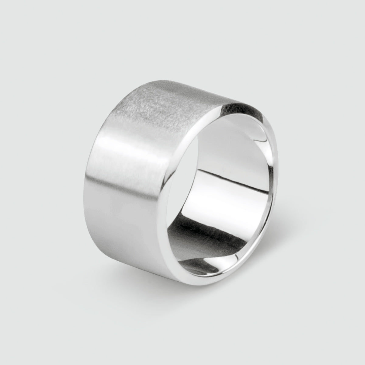 Tamir - Wide Matt Silver Ring 13mm
