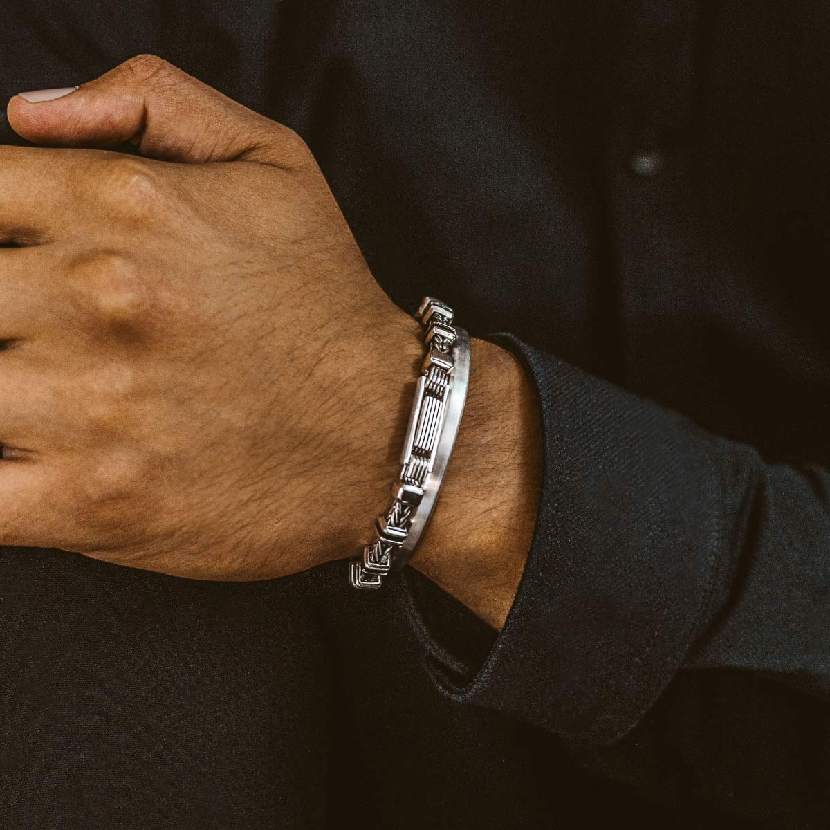 Khaled - Sterling Silver Brutalist Bracelet 6.5mm