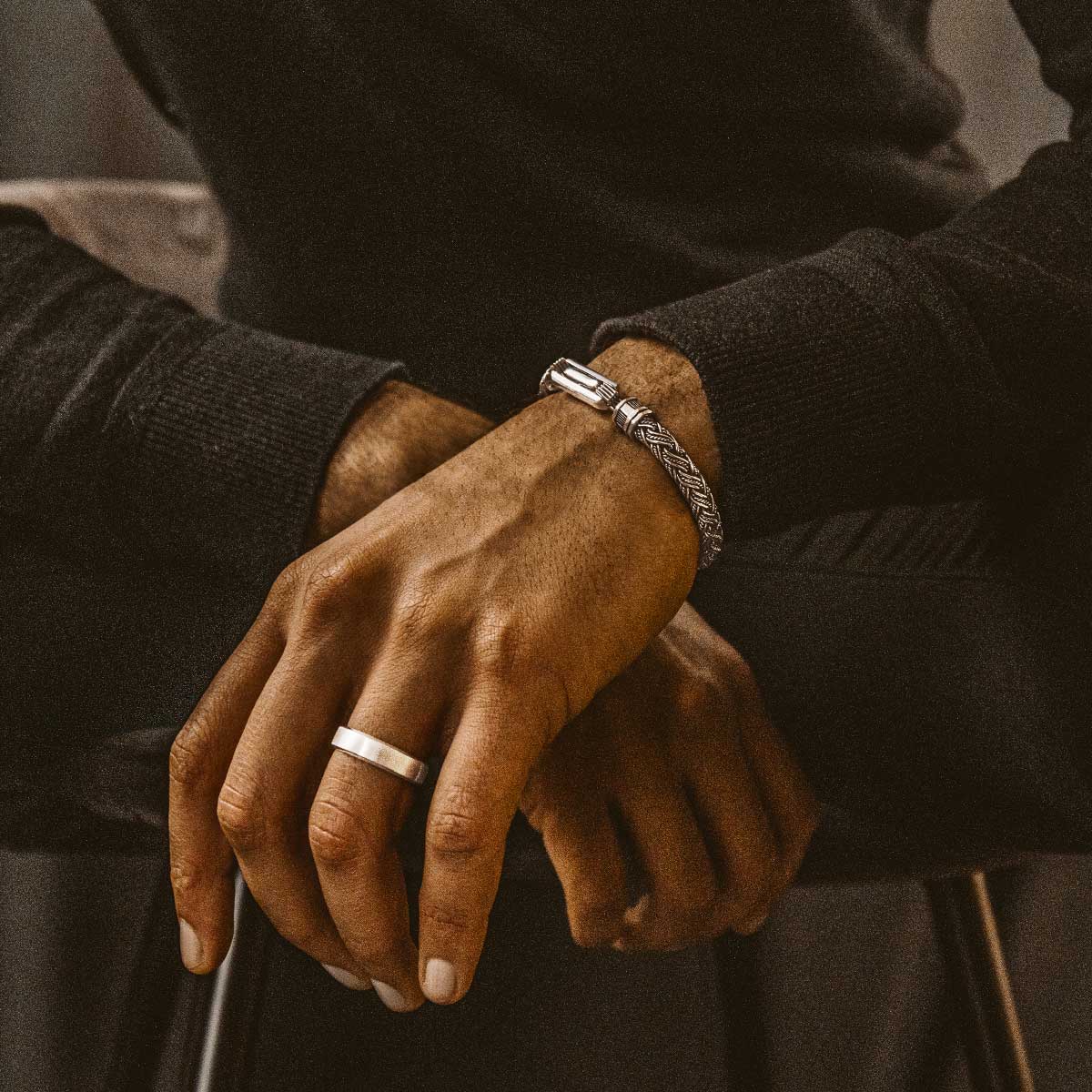 Rasim - Silver Braided Hexagon Bracelet 6mm