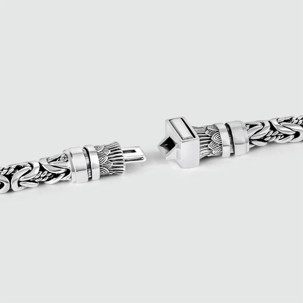 Murtaza - Egyptian Lotus Silver Byzantine Bracelet 7mm