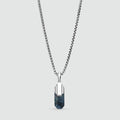 Tahrir - Art Deco Silver Blue Pietersite Pendant