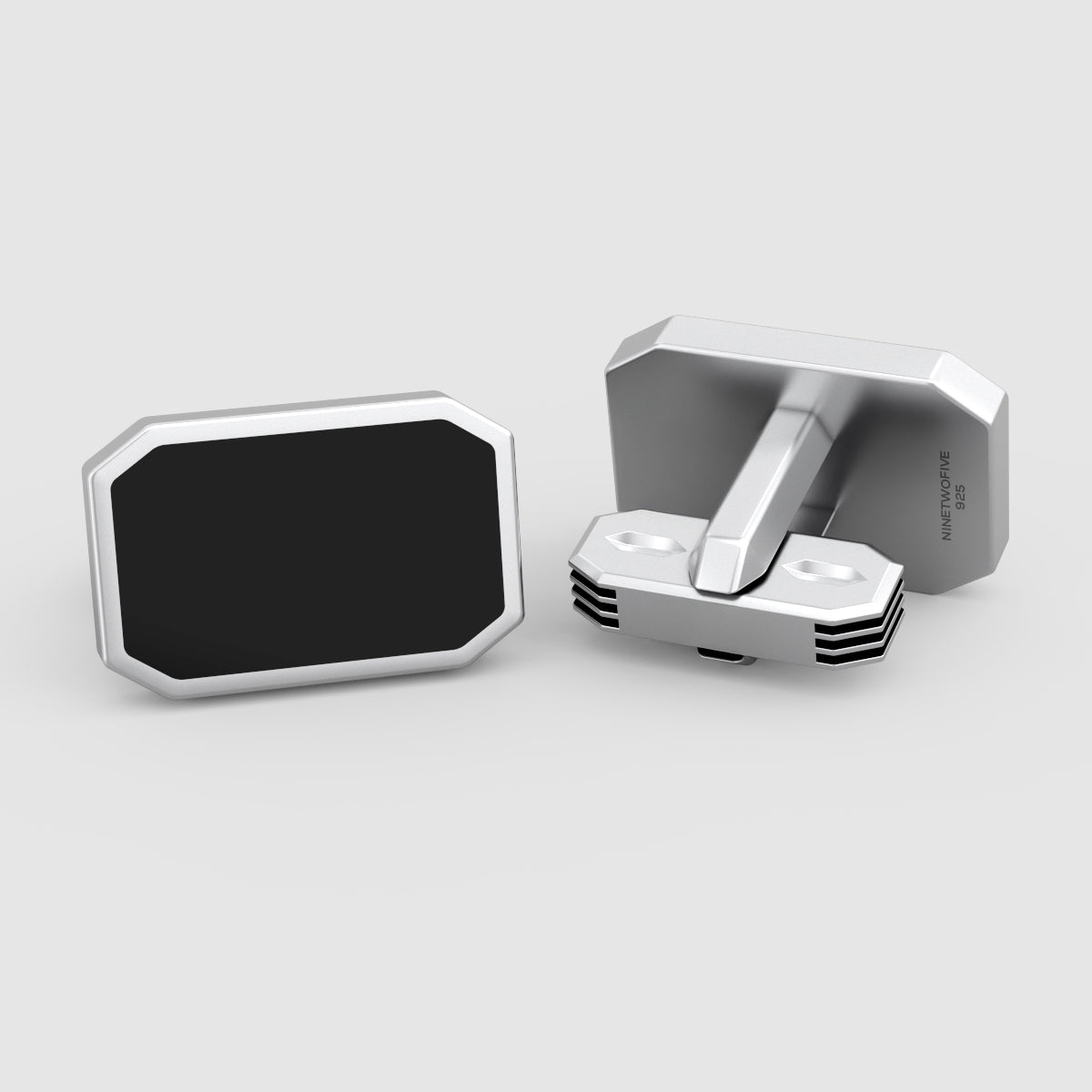Rael – Black Onyx Silver Cufflinks 12mm