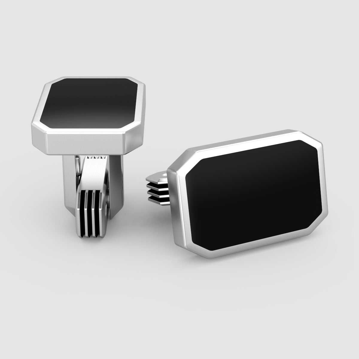 Rael – Black Onyx Silver Cufflinks 12mm