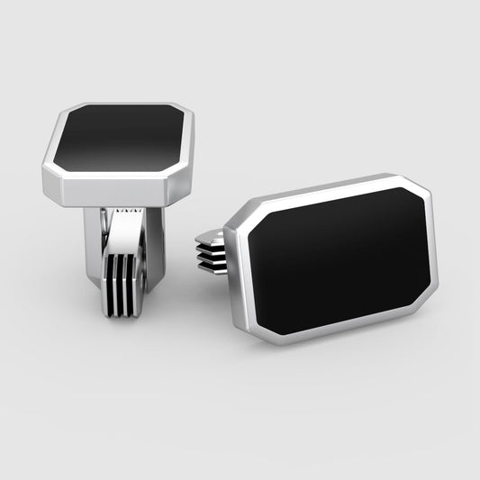 Rael – Black Onyx Silver Cufflinks 12mm