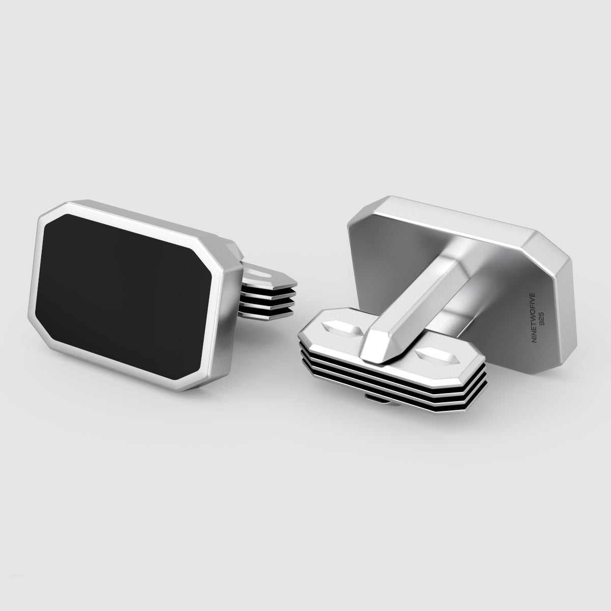 Rael – Black Onyx Silver Cufflinks 12mm
